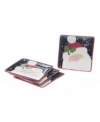 Sweeten even the sweetest treats with these brightly hand-painted set of four Santa dessert plates from Certified International. Your guests will appreciate the festive mood...