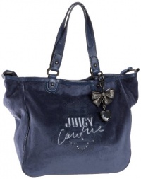 Juicy Couture Her Royal Highness Velour Tote,Midnight Sea,one size