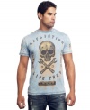 Get the edge. This skull-printed t-shirt from Affliction gives your casual look a dose of rebel style.