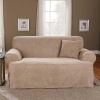 Sure Fit Soft Suede T-Cushion Loveseat Slipcover, Taupe