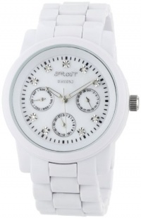 Sprout Women's ST5011MPWT Eco-Friendly Diamond Accented White Resin Bracelet Watch