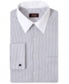 Just-right stripes. With a solid collar, this Tasso Elba dress shirt sets you apart from the pack.