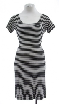 Bailey Black Striped 'Habibi' Short Sleeve Jersey Dress Small