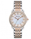 Bulova Women's 98R144 Diamond Rose and Stainless Steel Two Tone Watch