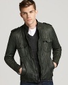 Strike a pose in this expressive leather jacket, a cool, luxe style for your go-anywhere style.