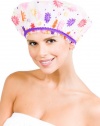 Betty Dain Stylish Design Mold Resistant Shower Cap, The Hipster Collection, Flower Power