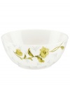 Artsy florals and funky dot designs collide on the eclectic and dreamy Watercolors Citrus serving bowl from Lenox Simply Fine. A sleek silhouette and sophisticated palette of gray, white and olive create a fresh, modern look for casual meals. (Clearance)