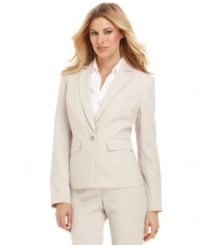 Jones New York takes the stress out of suiting with this easy care petite jacket: It's a crisp look that's machine washable! (Clearance)