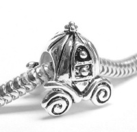 925 Sterling Silver Cinderella's Princess Pumpkin Carriage Coach Bead Charm For Pandora Troll Chamilia Biagi European Story Charm Bracelets