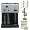 Cuisinart CHW-12 12-cup Programmable Coffee Maker w/ Water Filters Replacement 2 Pack w/ 4 Pieces 10oz. ARC Handy Glass Coffe Mug & Bronze Mug Tree Bronze Finish