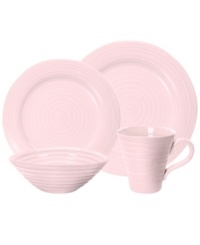 Celebrated chef and writer Sophie Conran introduces dinnerware designed for every step of the meal, from oven to table. A ribbed texture gives pink Portmeirion place settings the charm of traditional hand-thrown pottery.