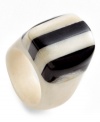 Looks good, feels good. Handcrafted by Haitian artisans, this stylish horn and ivory ring makes a big – and meaningful – impact.