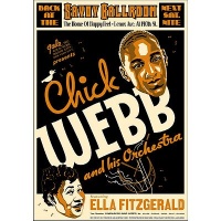 Chick Webb Ella Fitzgerald Jazz Music Poster Print - 17x24 custom fit with RichAndFramous Black 17 inch Poster Hangers