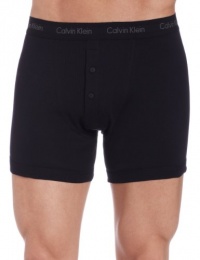 Calvin Klein Men's 2-Pack Button Fly Boxer Brief,Black,Medium