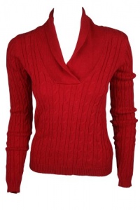 Charter Club Womens Shawl Collar Cable Knit Sweater