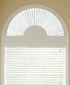 Complete the look of your arrangement with this faux wood arch window treatment from Graber. Designed with a recessed frame and a soft coconut tone, this faux wood arch treatment fits a wide range of window sizes and decor styles.