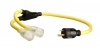 Coleman Cable 01915 3-Feet Generator Power Cord Adapter, 10/3 Splitter Y Adapter, L5-30P to (2) Lighted 5-20R