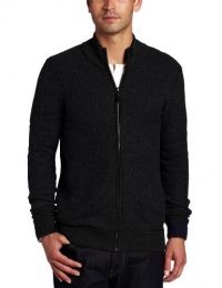 Michael Kors Men's Waffle Stitch Full Zip With Mock Neck