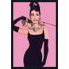 Audrey Hepburn - Pink Framed Print Art - 37.66 x 25.66