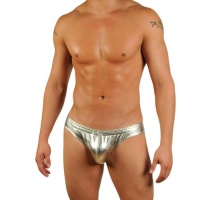 Mens Liquid Metallic Contour Pouch Bikini Swimsuit By Gary Majdell Sport