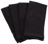 Excello Waffle Terry Towel, Black, Set of 4