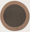 Couristan 1005/2000 Recife Checkered Field Black/Cocoa Rug, 7-Feet 6-Inch Round