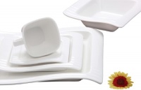 Melange Wave Premium Porcelain 5-Piece Place Setting, Ivory Serving for 1