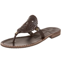 Jack Rogers Women's Georgica Thong Sandal,Dark Brown,7 M US