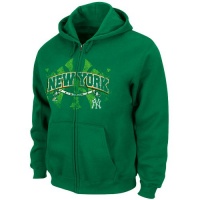 MLB Majestic New York Yankees Green Is In Full Zip Hoodie - Green