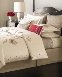 Delicate, tone-on-tone vine embroidery at the cuff brings traditional charm to soft, 100% cotton sateen in the Dreamtime Floral pillowcases from Martha Stewart Collection. Also features a smooth 300 thread count.