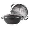 Anolon Advanced Hard Anodized Nonstick 7-1/2-Quart Covered Casserole with Stainless Steel Steamer Insert