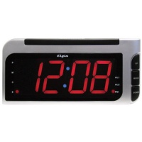 Geneva Clock Co 4537E Elgin 2.0 LED Auto Set Bedside Alarm Clock