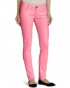 Southpole Juniors Basic Stretch Twill Neon Color Skinny Jean, Acid Pink, 7