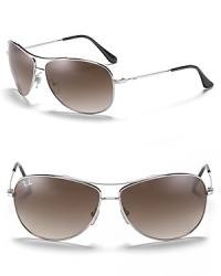 Ray-Ban's classic aviator's have a great fit. In a wrap design with double bridge styling and signature logo on front. Adjustable nose pads for a secure fit.