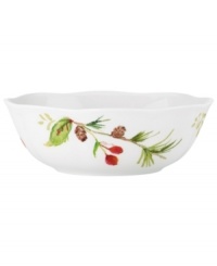 A season of entertaining and celebration will flourish with the Winter Meadow all-purpose bowl from Lenox. Crisp holly blooms on ivory porcelain designed to complement the mix-and-match dinnerware collection.