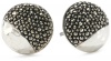 Judith Jack Silver Sea Sterling Silver and Marcasite Hammered Button Earrings