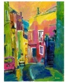 European charm meets psychedelic color in Jerry Blank's Des Petite Rues. Full of energy and life, this bold wall art brings fresh excitement and distinct Impressionist style to the living room, foyer or master bedroom. Unframed, gallery-wrapped canvas complements modern interiors.