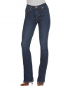 Perfectly slimming, these Levi's 512 straight leg jeans feature a stretch denim for a streamlined shape! Studs at the back pockets add an edgy appeal!