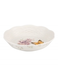 A sweet taste of the country from Lenox. Crafted of elegant white porcelain with four unique springtime motifs, Butterfly Meadow Basket fruit dishes combine a scalloped edge and textured border for unparalleled charm.