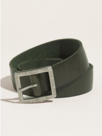 GUESS Basic Leather Silver-Tone Harness Belt