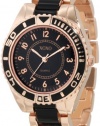 XOXO Women's XO5468 Rose Gold And Black Bracelet Watch