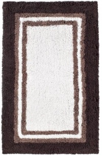 Resort Collection 21x34 Chocolate by Cotton Craft - 250 Gram Pure Cotton Bath Rugs - 7 Star Hotel Collection - Like stepping on a cloud - super absorbent & luxurious - Elegant border design with White center