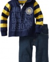 U.S. POLO ASSN. Boys 2-7 Hooded Top with Jean, Navy, 4T