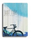 Just Ride (Personalized) 12x16 Artistic Planked Wood Sign by Lisa Weedn