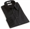 Van Heusen Men's Long Sleeve Wrinkle Free Poplin Solid Shirt, Black, 18.5 - 34/35