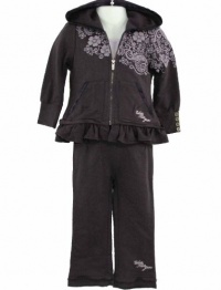 Calvin Klein Jeans 3 Piece Set - Short Sleeve Shirt, Jacket and Pants Purple 12 Months