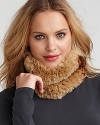 A luxurious rabbit fur neck funnel in fun fashion colors from Glamour Puss.