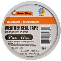 Frost King T94H Clear Plastic Weather-Seal Tape 2-Inch by 25-Feet, Clear