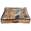 Underbed Shoe Organizer - With Sewn In Fabric Shoe Dividers. No Cardboard!