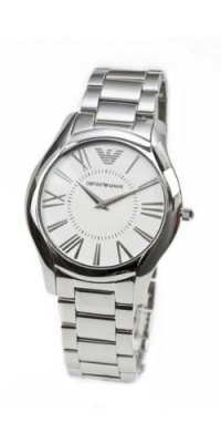 Emporio Armani AR2055 Super Slim Silver Dial Mens Watch